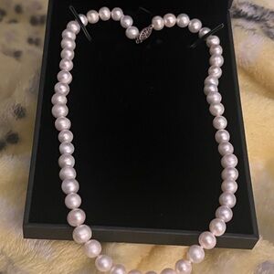 Classic  925 Silver -White Pearl Necklace